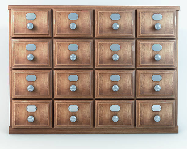 istock Old wooden card catalogue 139553635