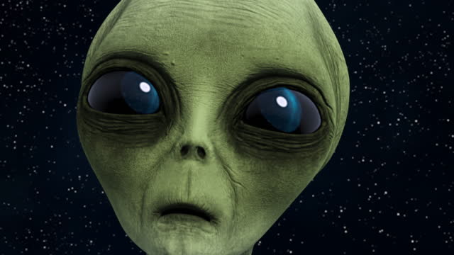 Worried Alien looking at the camera