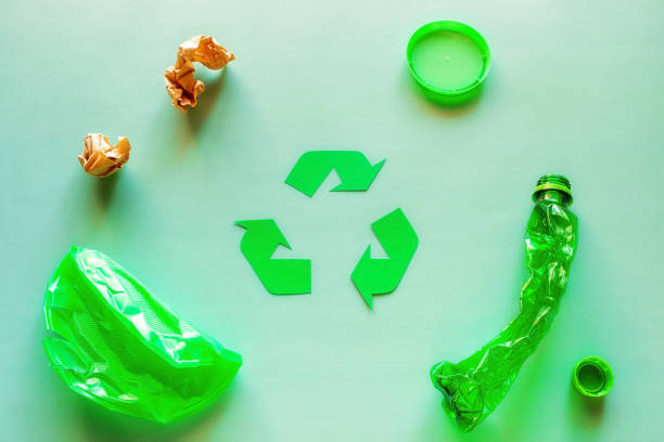 istock recycling symbol, waste sorting, plastic and paper eco concept 1395538816