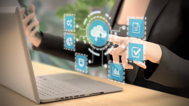 istock A woman using cloud services from a laptop and a smartphone. 3D Rendering 1395540742