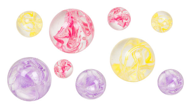 istock Glass balls colorful spheres isolated on white background with clipping path 1395544904