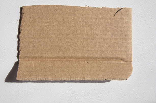 istock A torn piece of kraft cardboard on a white background. Template, place for text 1395545508