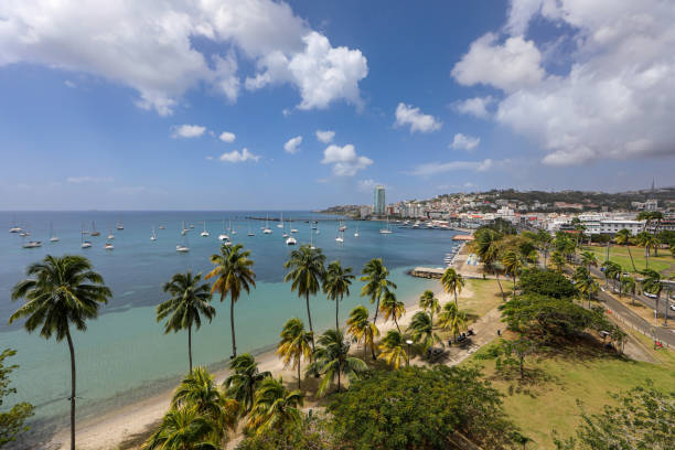 Fort-de-France waterfront, Martinique, French Antilles stock photo