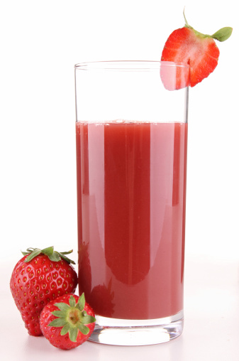 isolated strawberry juice on white background