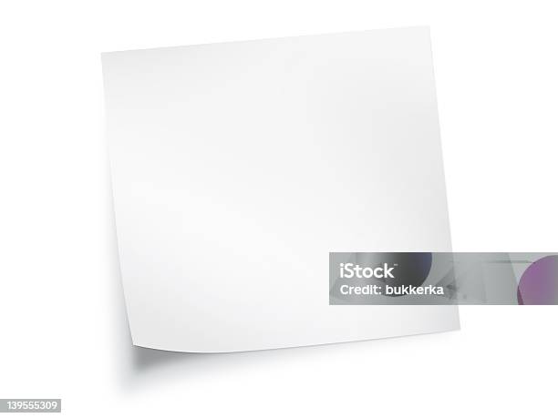 White Paper Note Background Stock Photo - Download Image Now - Paper, Page, Curled Up