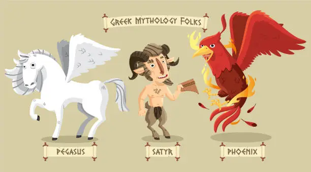Vector illustration of Greek Mythology Folks