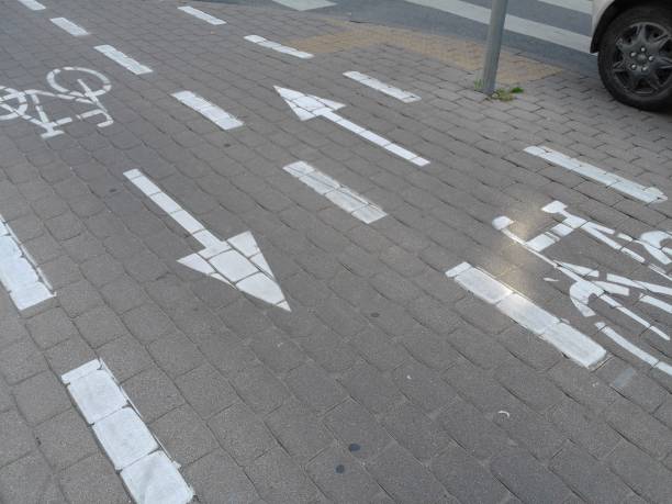 istock cycleway marks on the street 1395556695
