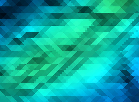 gradient green, turquoise, blue illustration mosaic template use as background. polygonal pattern. abstract geometric background. triangle gradient background for digital, fantasy, creative concept.
