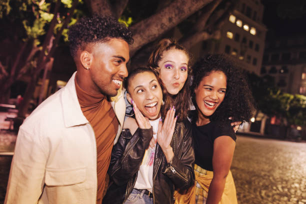 istock Young friends having a good time on a weekend night 1395559357