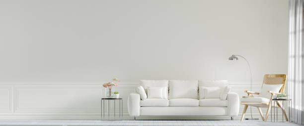 istock Modern vintage interior of living room - 3D Rendering 1395562172