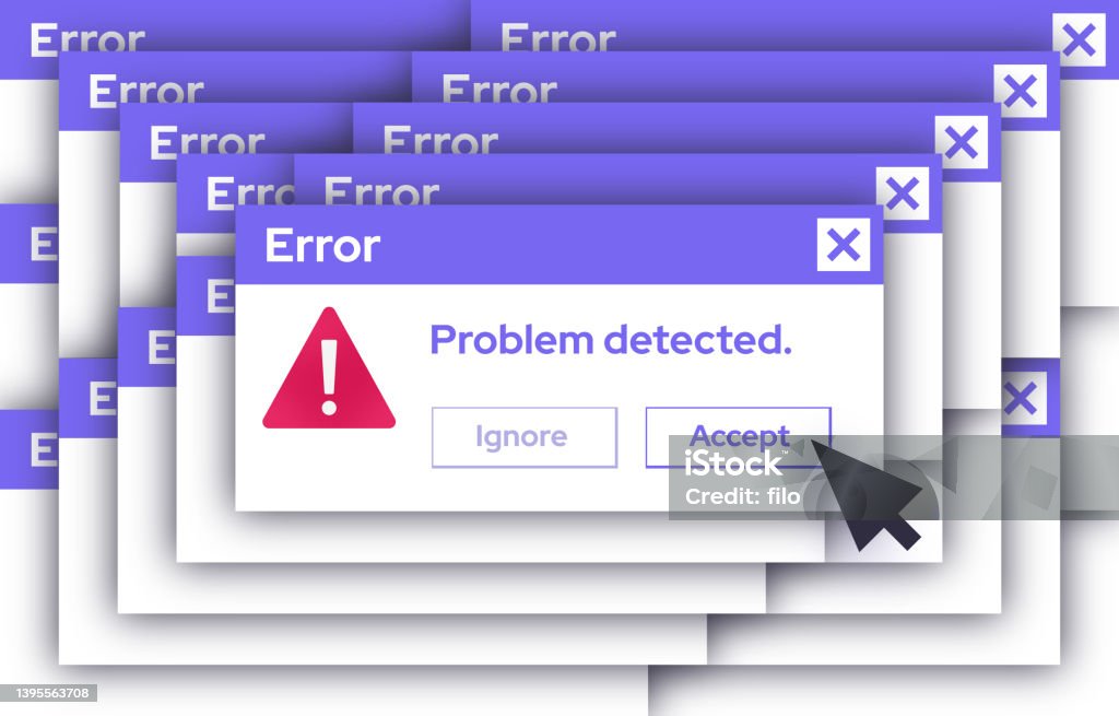 Error Message Operating System Problem Computer Screen Stock ...