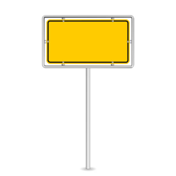 istock vector illustration of yellow road sign isolated on white background 1395565132