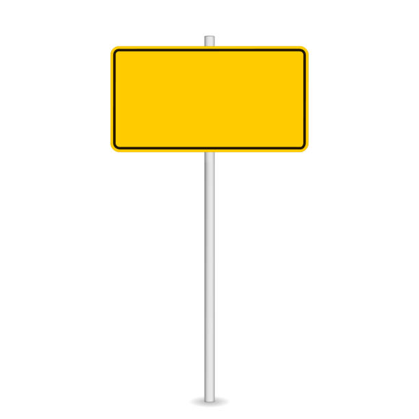 istock vector illustration of yellow road sign isolated on white background 1395565213