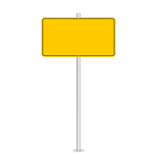 istock vector illustration of yellow road sign isolated on white background 1395565225