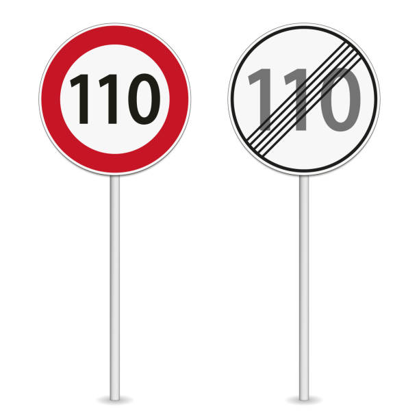 istock vector illustration of 110 km per hour speed limit traffic sign isolated on white background 1395565339
