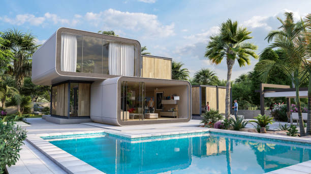istock Stylish contemporary house 1395565381
