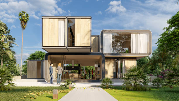 istock Stylish contemporary house 1395565404