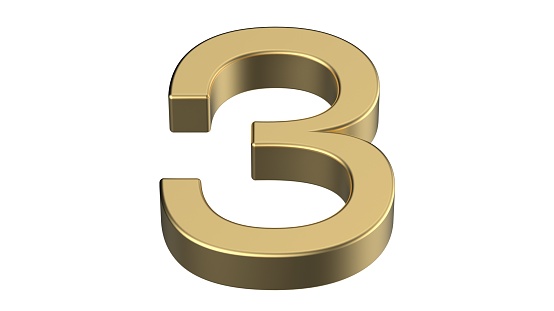 3D render of a golden Pound sign on a black background; clipping path included
