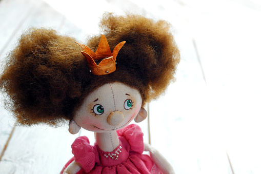 Textile handmade soft doll princess