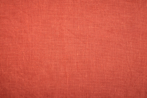 Terracotta linen canvas, woven textured background