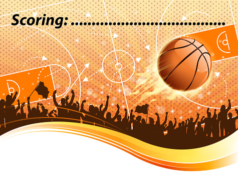 Drawn of vector basketball burning sign. This file of transparent and created by illustrator CS6.