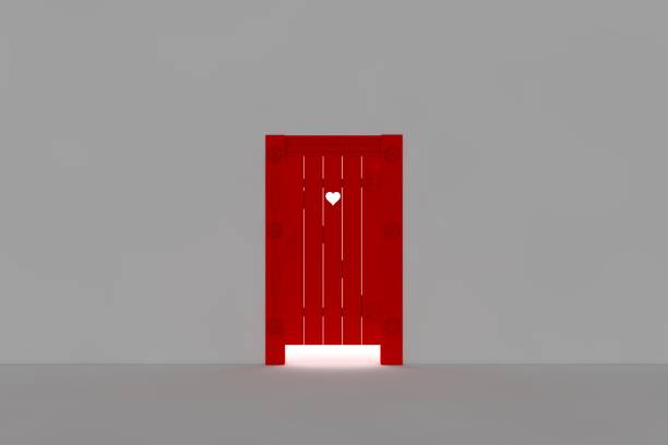 istock Red light door, love door 1395577619