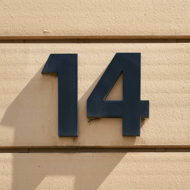 House number 14 stock photo
