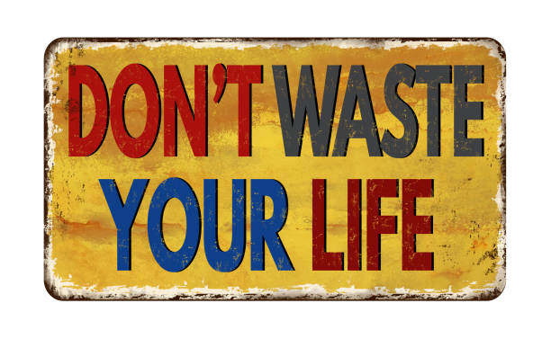 istock Don't waste your life vintage rusty metal sign 1395578698