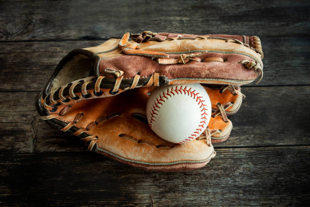 istock Leather Baseball or Softball Glove With Ball 1395582547