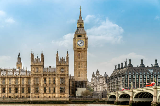 Big Ben Big Ben and Westminster Bridge, London, UK. big ben stock pictures, royalty-free photos & images