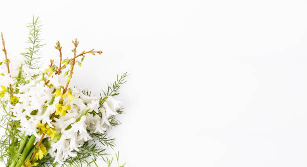istock Spring frame of small flowers and daisy, summer floral arrangement 1395584582