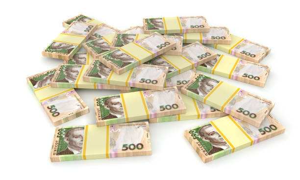 Stack of ukrainian money hryvnia (grivna, hryvna) with 500 banknotes Stack of ukrainian money hryvnia (grivna, hryvna) with 500 banknotes. Finance concept ukrainian currency stock pictures, royalty-free photos & images