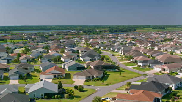 istock Drone Flight Over The Villages, FL 1395588218