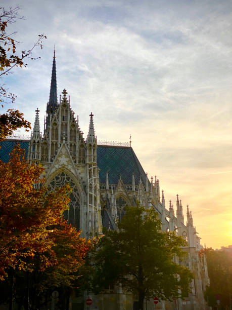 istock Dusk behind votive church 1395588462