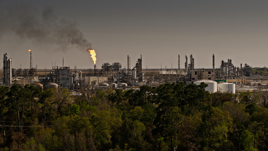 Turkey - May 27, 2020 :Tupras Izmit petroleum refinery. Tupras is Turkey's largest oil refinery.