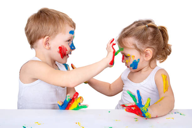 Family apply antiseptic medicine to little girl with chickenpox