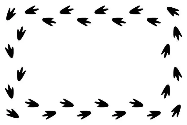 Vector illustration of Penguin footprint design vector frame.