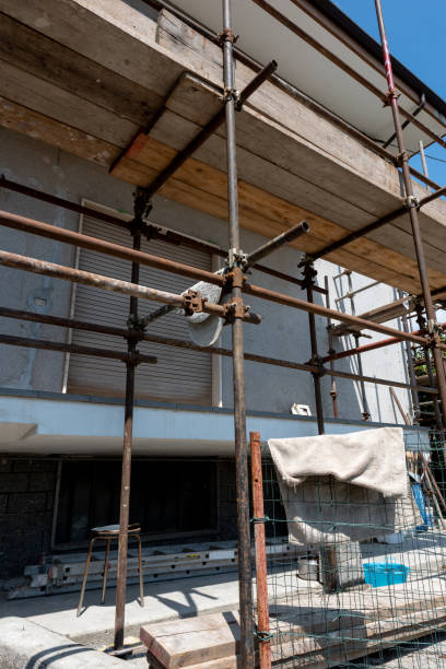 construction site with scaffolding - 7003 imagens e fotografias de stock