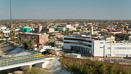 Aerial view of Mexico border from Laredo, Texas.\n\nAuthorization was obtained from the FAA for this operation in restricted airspace.