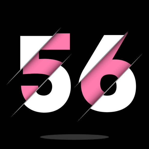 istock 57 5 7 Number Logo Design with a Creative Cut and Black Circle Background. Creative logo design. 1395607596