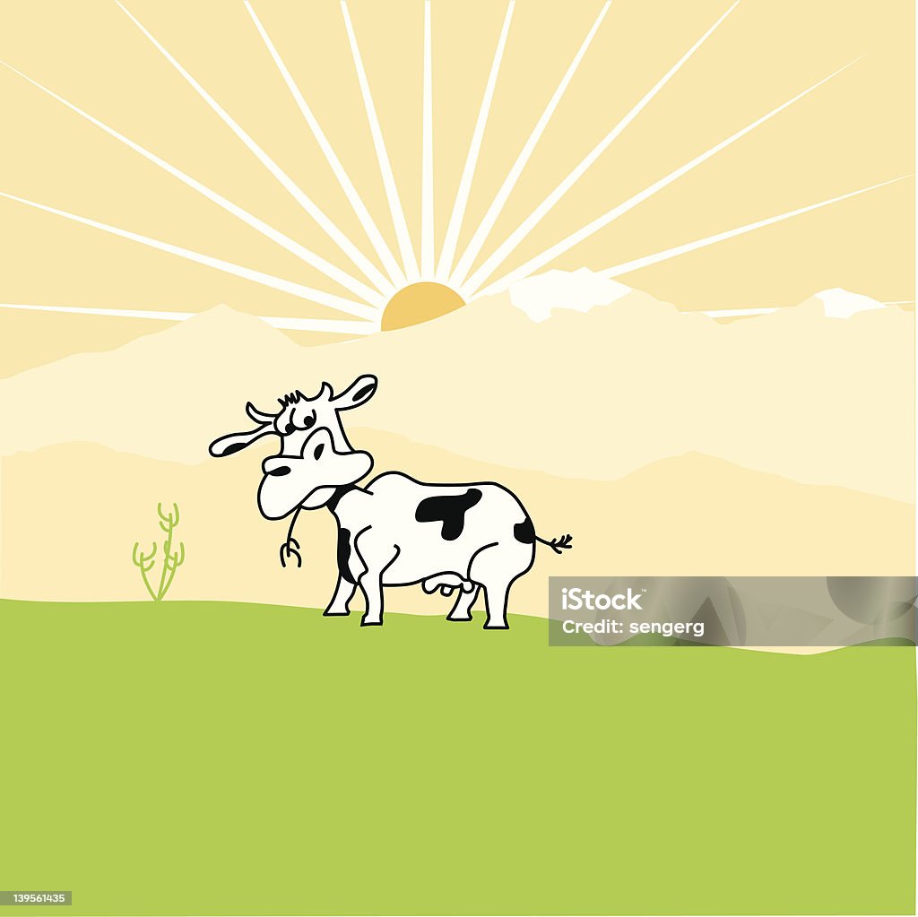 Kuh auf der Weide - arte vectorial de Agricultura libre de derechos