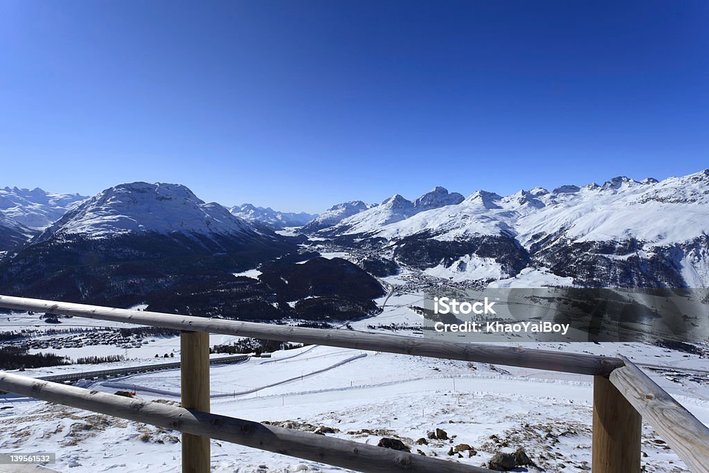 Blick vom Piz Muottas Muragl-Schweiz - Lizenzfrei Alpen Stock-Foto