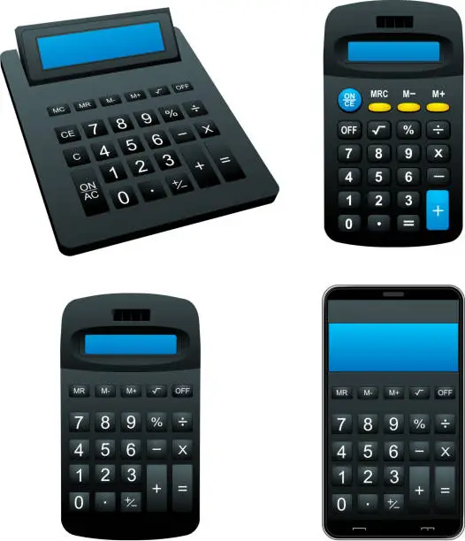 Vector illustration of Calculator set