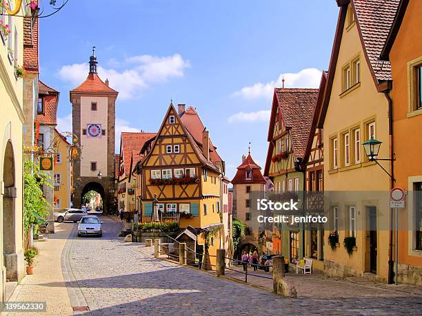 Street View Of Houses In Rothenburg Ob Der Tauber Germany Stock Photo - Download Image Now