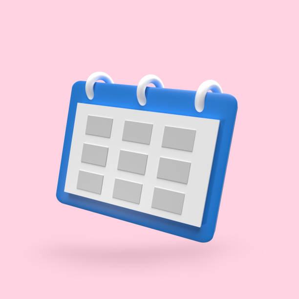 istock Calendar icon on pink background 3d render 1395629618
