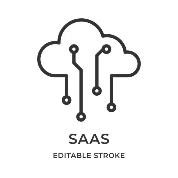Vector illustration of Saas. Software as a service.