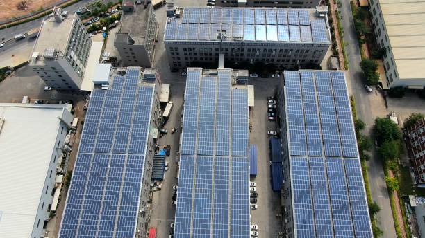 istock Environmental protection, solar power roof 1395638349
