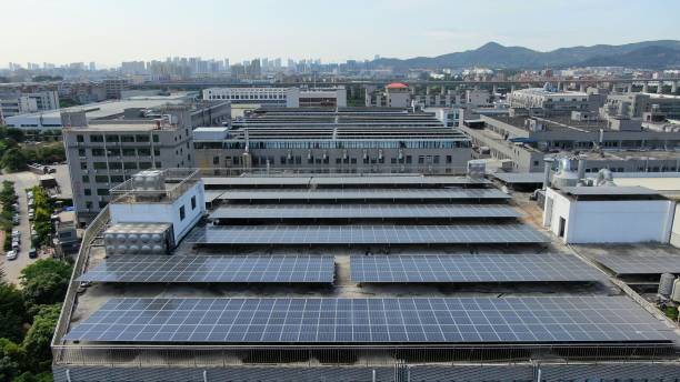 istock Environmental protection, solar power roof 1395638356