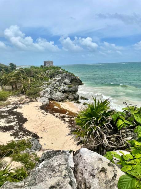 istock Mayan Ruins and Beach in Tulum, Mexico 1395647881