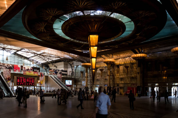 Cairo, Egypt – June 2013 – Architectural detail of Cairo’s Ramses Railway Station the main railway station of the city and also a connection to Cairo Metro Lines 1 and 2. Fully upgraded in 2011